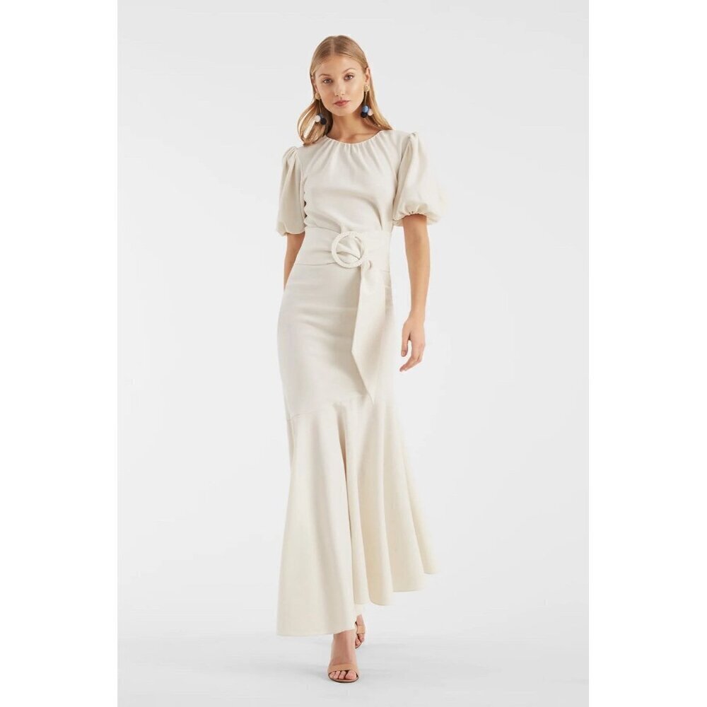Sachin & Babi Womens size 22 W Ivory Camila MIDI Dress Belted $650 New Bridal